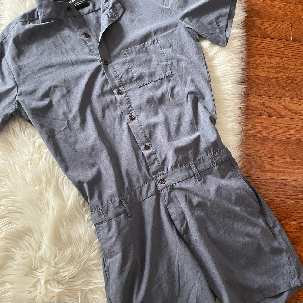 RomperJack Male Romper Blue Short Sleeve Shorts Size Large -in perfect condition